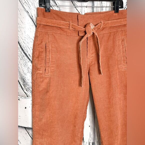 Sundance Emily Paper Bag Corduroy Pants Rust 8P NWOT - Picture 2 of 8